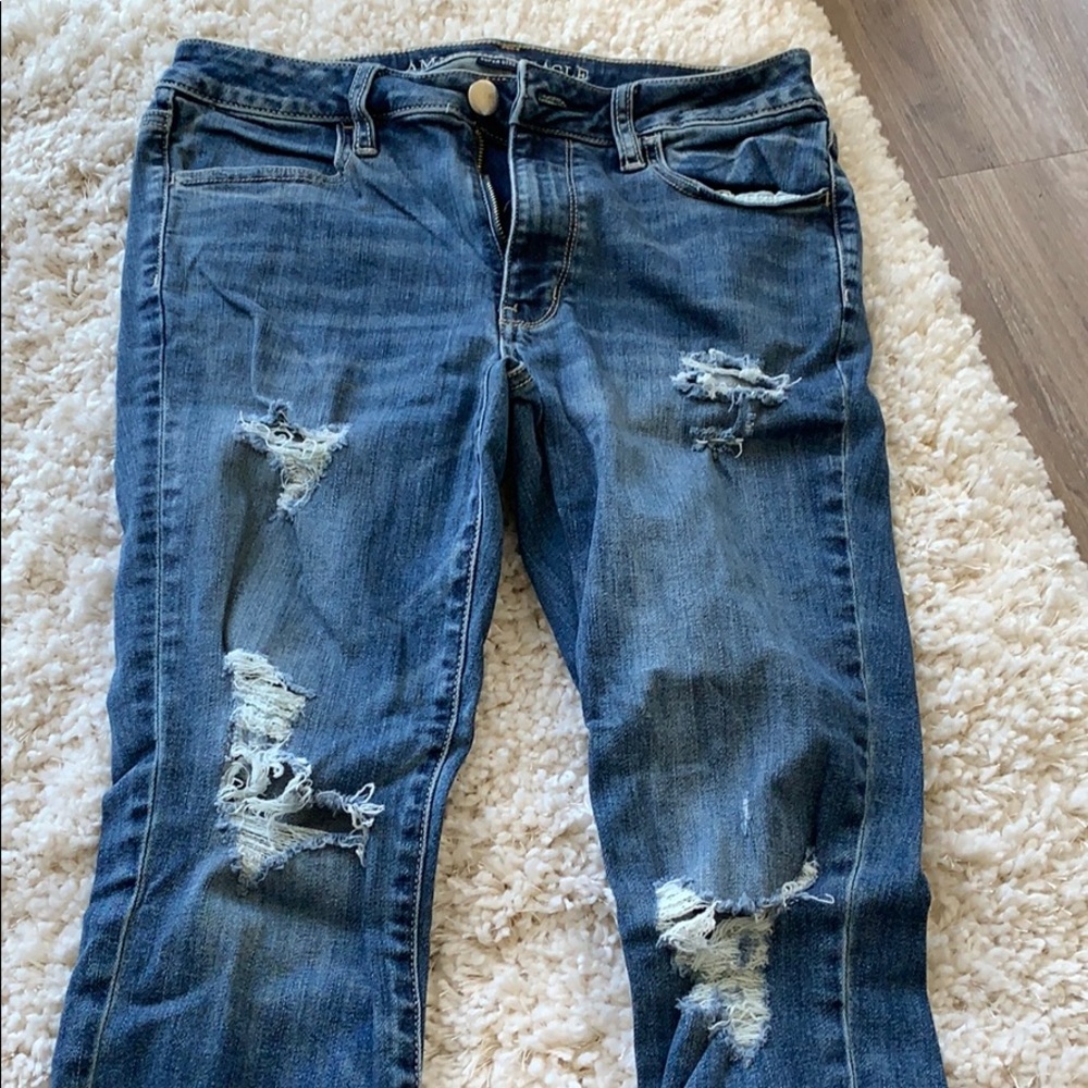 american eagle ripped high rise jeggings